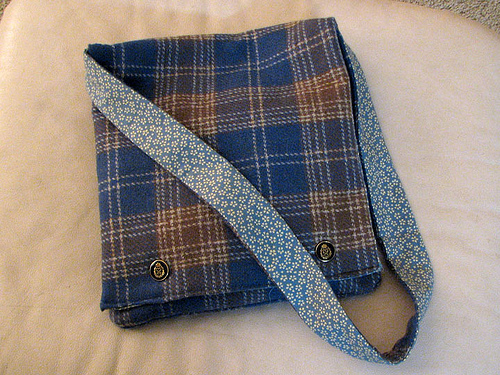 Plaid Messenger Bag